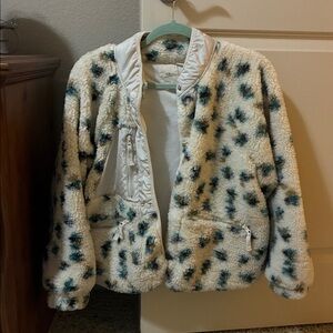 THREAD AND SUPPLY Floral Fleece Zip-Up Jacket- Size (M)